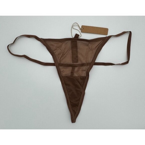 SKIMS Kim Kardashian Fits Everybody T-String Thong Panty Jasper Brown Size 2X - Picture 1 of 6